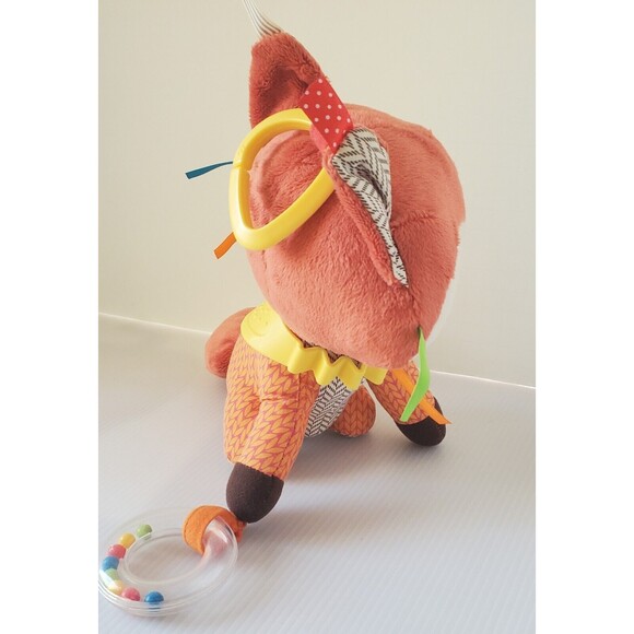 Skip Hop Bandana Buddies Activity Animal Fox Teething Rattle Baby Toy Clip N Go - Picture 6 of 7